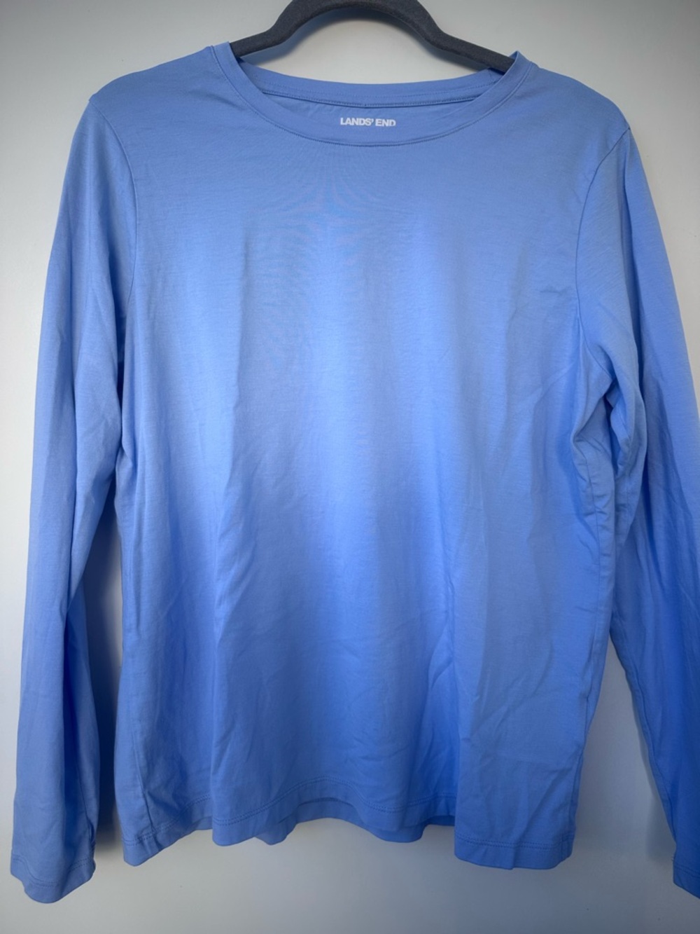 Lands' End Long-Sleeve Crew Neck Shirt in Sky Blue
